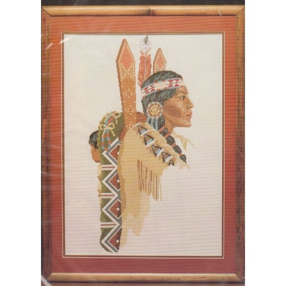 Bernat American Indian Princess Mother and Baby Counted Cross Stitch Kit Sealed - Picture 2 of 4
